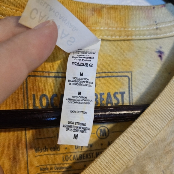 Local Beast Tie-Dye T-Shirt Bella Canvas Orange Yellow Unisex Crewneck Medium - Picture 4 of 10